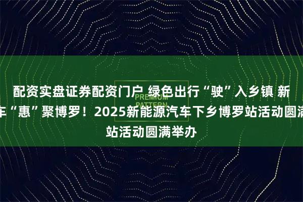 配资实盘证券配资门户 绿色出行“驶”入乡镇 新能源车“惠”聚博罗！2025新能源汽车下乡博罗站活动圆满举办